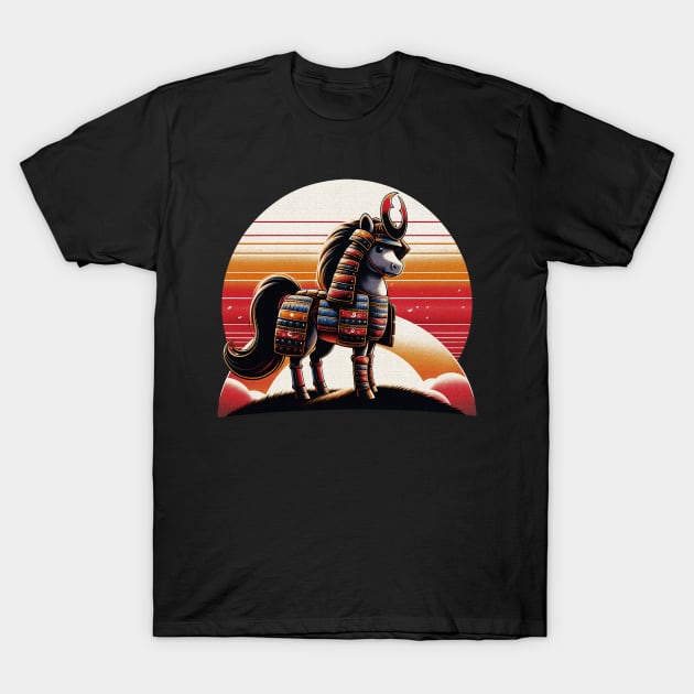 Pony Horse Samuraii Warrior Kawaii Chibi Cute T-Shirt by EmuftyDesign